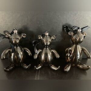 Three Gucci Black Glass Bear Ornaments from Tom Ford Era